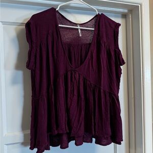 Free People Deep Purple Blouse